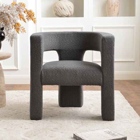 Herbert Modern Bouclé Armchair - Gray Accent Chair | Decorative Accent Chairs | Kinwell Furniture | Modern Accent Chairs